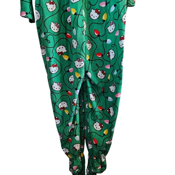 Hello Kitty Green Fleece Hooded Onesie Pajamas 3X - Picture 7 of 9